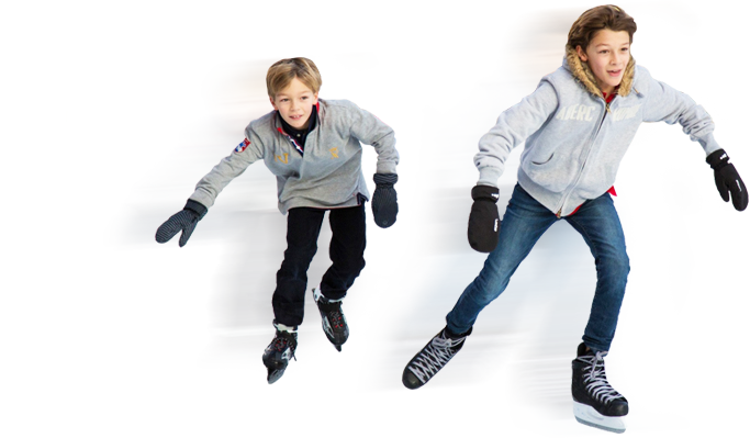 Kinderen schaatsen